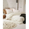 thumbnail image 5 of White Pom Pom Duvet Cover Fringed Boho comforters Cotton Cover Twin, 68" Wx 90" L, 5 of 5
