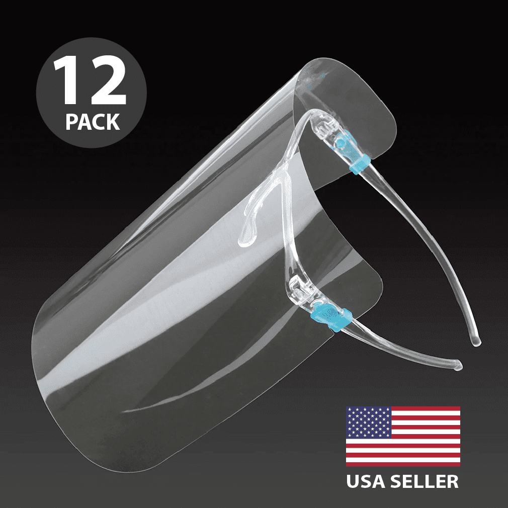 2/3/5PCS Clear Full Cover Face Shield Glasses Safety Protector Reusable Anti-fog 