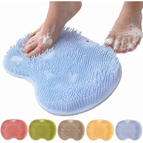 Upgraded Silicone Massage Bath Mat, Shower Foot Scrubber Mat, Back Washer Exfoliating Bath Wash Pad, Suitable for Multiple Areas Such as Feet and Back