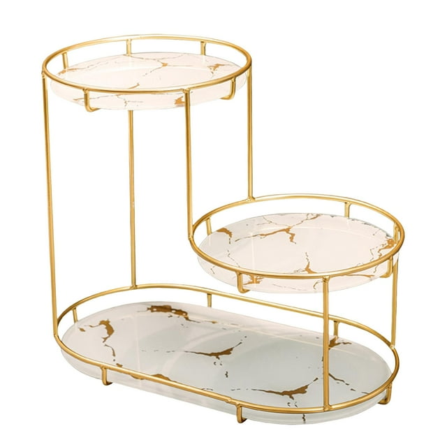 jifeng Multifunction Freestanding Counter Top Storage Holder Tray Rack Bathroom Storage white