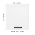 thumbnail image 3 of Madesa Hazel Wall Kitchen Storage Cupboard Cabinet with 1 Door and an Internal Shelf 23 Inch Wide Wooden Organization Unit for Pantry - White, 3 of 7