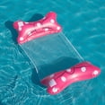 thumbnail image 4 of Bowknot Floating Water Hamaca Flotador Tumbona Inflable Piscina Mat (Rosa Roja), 4 of 8