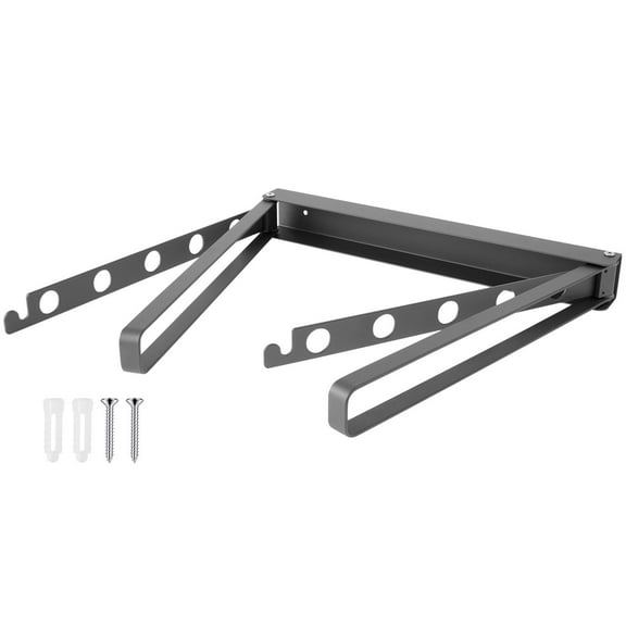 Wall Clothes Drying Rack Aluminum Alloy Wall Clothes Dryer Rack Space Saving Wall Laundry Drying Rack 180° Double Folding Wall Laundry Rack Wall Clothing Drying Rack for Home Dorm