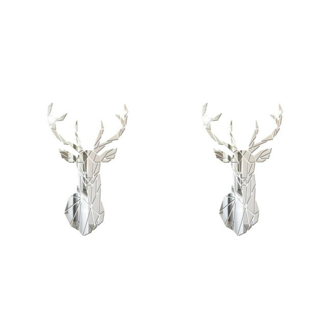 mmirethe Acrylic 3D Mirror Wall Stickers For Decorative Touch Multifunctional silver S 2Set