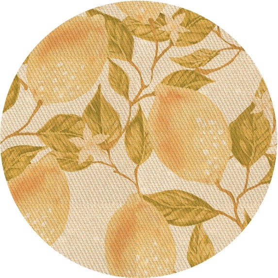 Ahgly Company Indoor Round Patterned Carrot Orange Area Rugs, 7' Round