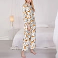 thumbnail image 3 of Honeii Cute Dog print Women's Pajama Sets Long Sleeve Button Down Sleepwear Nightwear Soft Pjs Lounge Sets-XX-Large, 3 of 7