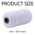 thumbnail image 5 of 200m Macrame Cord, White Natural Cotton Rope For Kitchen Cooking Butcher String, Eco-Friendly, Soft Durable, Easy To Work With, Suitable For Diy Projects, High Tension For, 5 of 5
