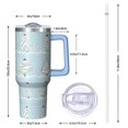 thumbnail image 2 of Snowflake Stainless Steel Tumbler 40oz - Vacuum Insulated Holiday Cup w/Handle & Straw, Gift for Adults, 2 of 3