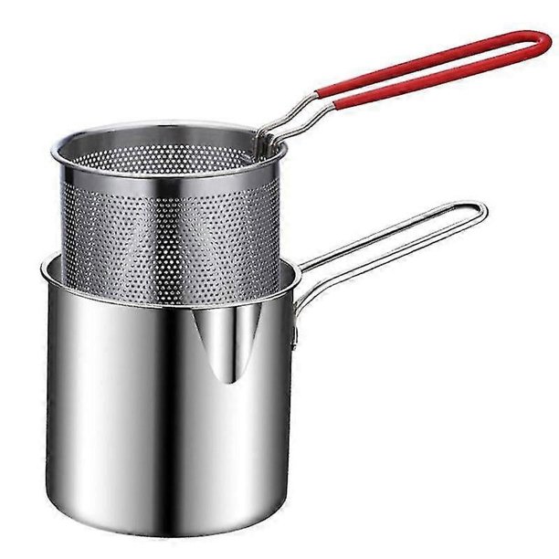 Stainless Steel Deep Frying Pot Tempura French Fries Fryer with Strainer Chicken Fried Pans Kitchen