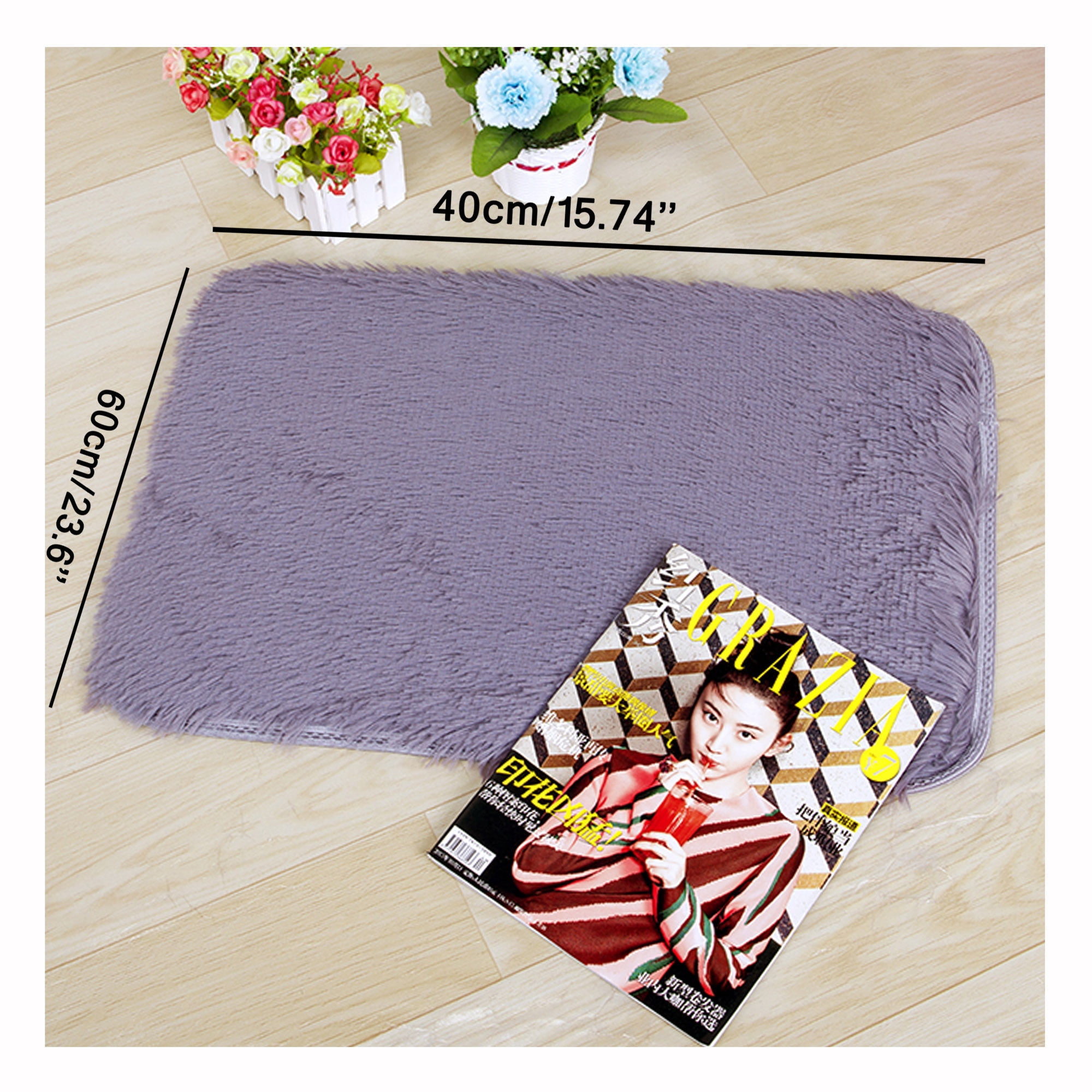 NK HOME Small 16'' x 24'' Ultra Soft Rectangular Area Rug Fluffy