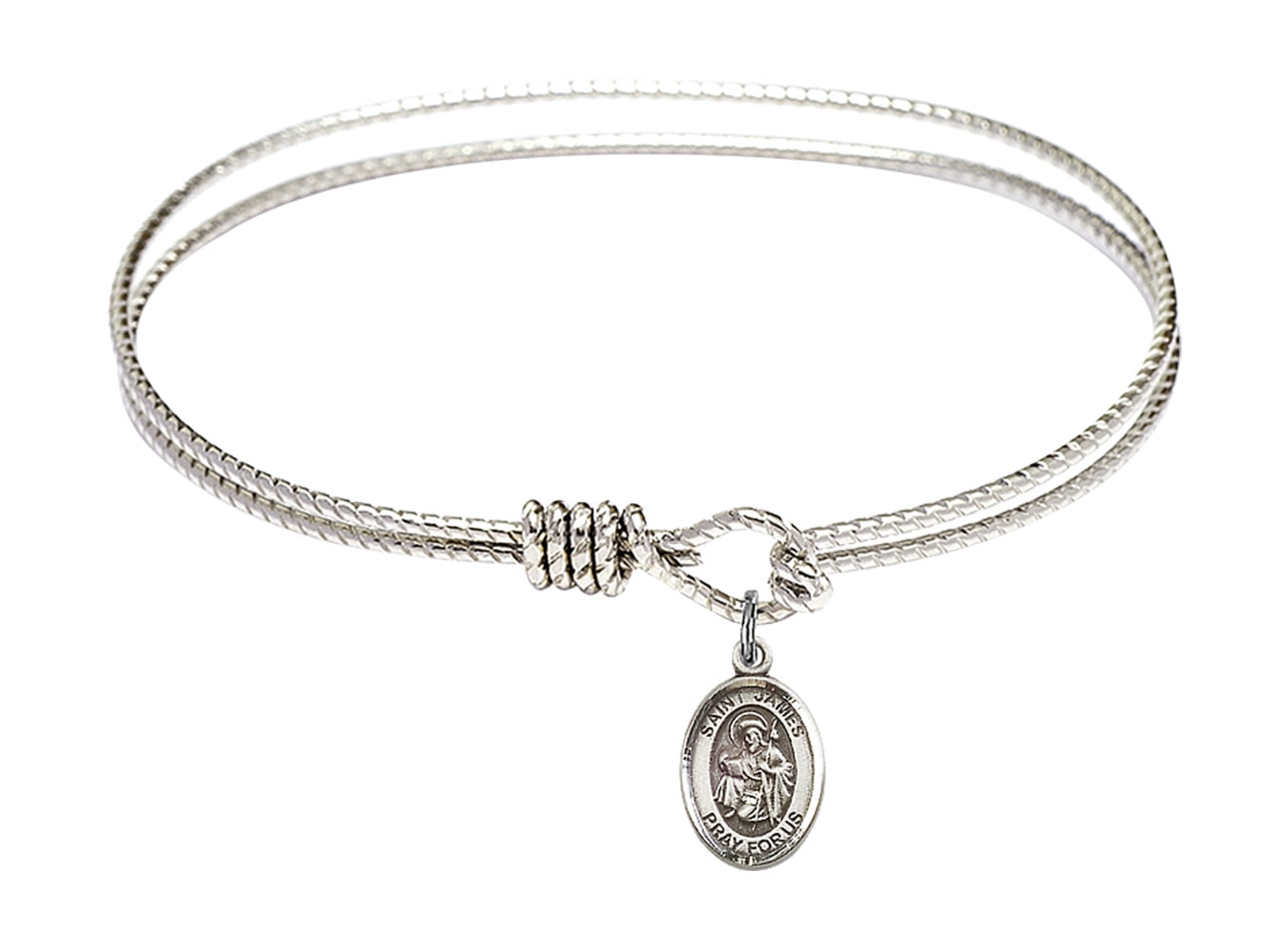 Kateri//Equestrian Charm. DiamondJewelryNY Double Loop Bangle Bracelet with a St