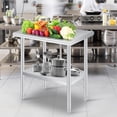 thumbnail image 3 of Heavy Duty Stainless Steel Outdoor Kitchen Storage Table –Commercial Prep Work Table with Adjustable Undershelf, Backsplash, Rounded Corners, Rust Resistant, NSF Certified, 3 of 7