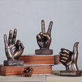 thumbnail image 3 of Buena Compra Estatuas De Escritorio Con Gesto De Dedo De Mano, Escultura De Dedos, Decoración Creativa Para Estante De Gabinete De Sala De Estar En Casa (Gesto Ok En Plata), 3 of 5