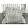 thumbnail image 2 of Ambesonne Geometric Quilted Coverlet 2 Pcs, Round Pattern with Stripe, Twin Size, Pearl Charcoal Grey, 2 of 4