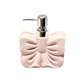thumbnail image 4 of Dispensador de jabón de manos con forma de lazo y bomba, de cerámica, recargable y decorativo. Rosa, 4 of 9