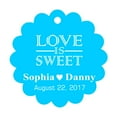 thumbnail image 1 of 100 PCS Love is Sweet Custom Made Scallop Edge Rong Hang Tags Personalized Wedding Party Favor Gift Tags, 1 of 1