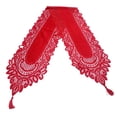 thumbnail image 3 of Vintage Hand Knitted Floral Lace Table Runner Tasseled Edge Wedding Party Decor, 3 of 6