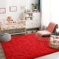 thumbnail image 4 of Junovo Super Soft Fluffy Area Rugs Modern Shag Rug for Bedroom Living Room,Cute Carpets for Kids Nursery Girls Home Dorm,4'x6',Red, 4 of 8
