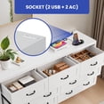 thumbnail image 4 of ModFusion 7 Drawer Dresser with Antique Handles & USB Power Outlet, Organizer Bag Wood Storage Cabinet Chest of for Living Room, Entryway, Hallway, White, 4 of 9