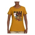 thumbnail image 2 of California Republic Cali Bear Pop Culture Womens Graphic T-Shirt, Gold, X-Large, 2 of 3