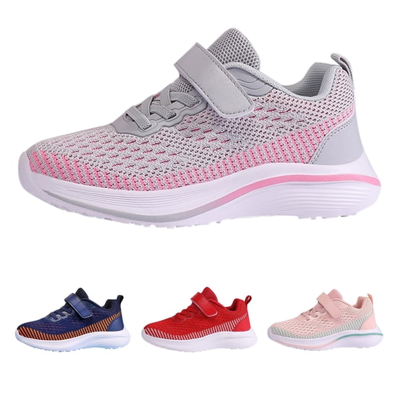 Otqutp Girls Athletic Tennis Shoes Knitted Breathable Sneakers Lightweight Casual School Outdoor Sports Cute Hiking Shoes