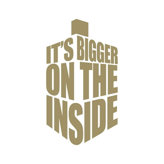 It's Bigger on the Inside Sticker Decal Die Cut - Self Adhesive Vinyl - Weatherproof - Made in USA - Many Color and Sizes - humor funny