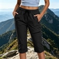 thumbnail image 2 of Guluxicc Womens Hiking Cargo Capri Pants Elastic Waist Lightweight Trousers with Zipper Pockets Womens Summer Outdoor Workout, 2 of 8