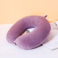 thumbnail image 2 of Primer juego de almohada para el cuello de espuma viscoelástica de color morado, almohada en forma de U para el automóvil, 2 of 3