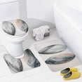 thumbnail image 4 of Gray Watercolor Surfboards 4Pcs Shower Curtain Set with Rugs with Rugs Toilet Lid Cover And Bath Mat Hawaiian Tropical Island Waterproof Shower Curtain for Bathroom Decor Set, 4 of 8