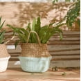 thumbnail image 7 of Fdelink Flower Pots Seagrass Wicker Basket Wicker Basket Flower Pot Folding Basket Dirty Basket BU, 7 of 7