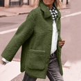 thumbnail image 4 of My Recent Orders Place yoeyez Women's Winter Faux Fur Coats Long Sleeve Lapel Button Down Pockets Fleece Sherpa Jacket Casual Trendy Outerwear Green X-Large, 4 of 7