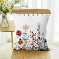 thumbnail image 2 of Spring Floral Pillow Covers 16x16 Set of 2, Green Leaf Throw Pillow Covers Eucalyptus Leaves Flower Watercolor Pillowcase Farmhouse Decorative Cushion Case for Home Outdoor Yard, 2 of 5