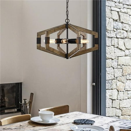 

HM201-6IWB 6-Light Kraven Imitation Wood Grain Abstract Chandelier