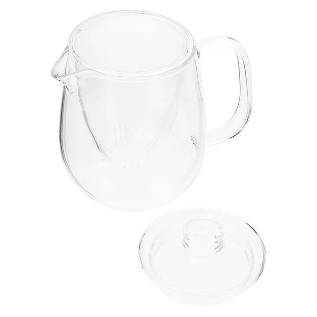 Glass Teapot Stovetop 18 Oz/550ml, Double Wall Clear Tea Kettle With Handle, Teapot Blooming And Loose Leaf Tea Maker Tea Brewer For Camping