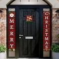 thumbnail image 6 of 3 Pcs MERRY CHRISTMAS Banner Door Hanging Banner Flag Hanging Decorations Welcome Couplet Sign Set for Christmas Front Door Porch Decor 70.8x11.8in, 6 of 9