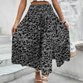 thumbnail image 5 of LWavelet Ditsy Floral Side Slit Maxi Skirt Women Daily Casual Flowy Stylish Versatile Bottoms Black L, 5 of 6