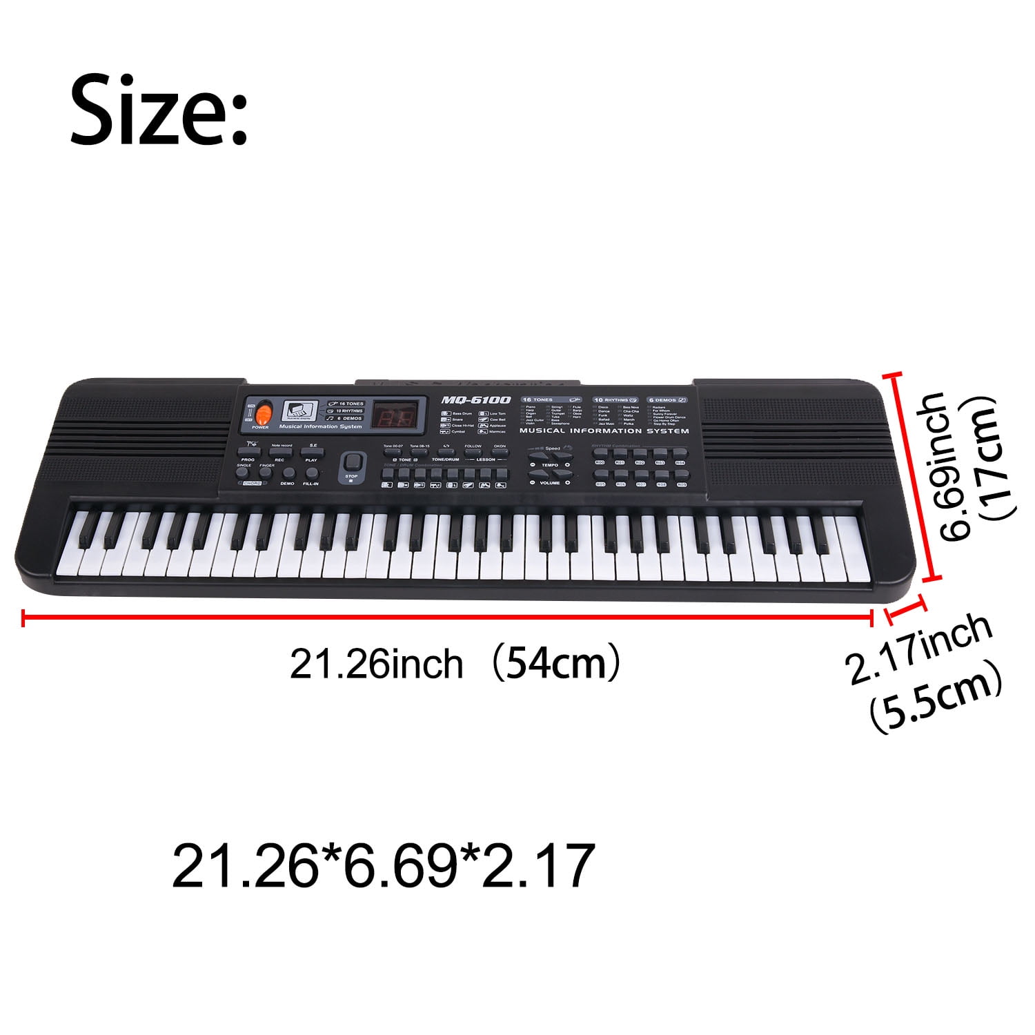 Moosiker 61 Key Keyboard Piano, Electric Piano Music Keyboard with Teaching Mode, Microphoneand USB Cable, Toy Christmas Birthday Gifts for Kids Beginners