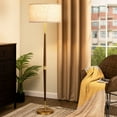 thumbnail image 6 of EDISHINE 62 inch Vintage Floor Lamps for Living Room, Retro Floor Lamps,  Contemporary Wooden Standing Lamp with Chain Switch,Gold, 6 of 8
