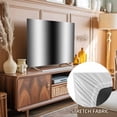 thumbnail image 2 of Indoor TV Cover for 40 Inch Flat Screen, Black White Stretch Fabric Dust Proof TV Screen Protector, Gradient Gray Monochrome Minimalist Stripe Slipcover Monitor Cover for LED LCD Smart TVs Computer, 2 of 9