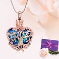 thumbnail image 3 of Heart Urn Ashes Necklace for Women Tree of Life Cremation Crystals Ash Pendant Loved One Memorial Jewelry, 3 of 6