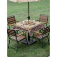 thumbnail image 5 of Square Outdoor Tablecloth with Umbrella Hole Bohemia Outside Table Cloth Waterproof Patio Table Cover Vintage Aztec Ethnic Tribal Style Yellow Zipper Tablecloths for Picnic Party Camping 60x60 Inch, 5 of 8