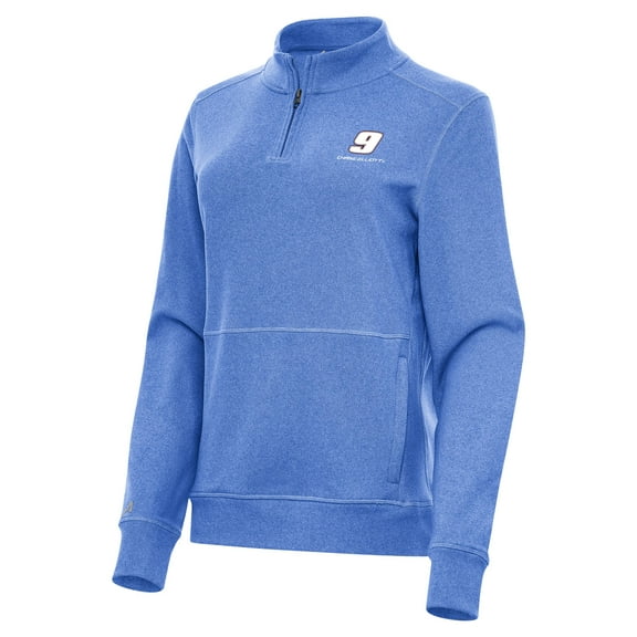 Women's-Antigua  Heather Royal Chase Elliott Crush Quarter-Zip Sweatshirt