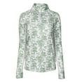 thumbnail image 5 of Dapplebay Equestrian Toile 1/4 Zip Light Riding Top - Long Sleeve-Green/White-S, 5 of 6