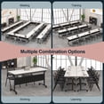 thumbnail image 4 of Modular Conference Room Tables, 4 Pack Folding Conference Tables Mobile Meeting Training Table for Office, Modern Foldable Rolling Seminar Desk(55.1in,White), 4 of 7