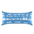 thumbnail image 3 of Cityscape Icons Pattern Satin Pillowcase 20''x30'' Double-Sided Print Soft Wrinkle Resistant, 3 of 9
