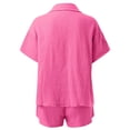 thumbnail image 6 of ibiyuan Womens Track Suits 2 Piece Set Women's Casual Summer Shorts Set Comfortable Two Piece Outfit Button Down Shirt with Pocket Shorts Versatile Spring Wear, 6 of 7