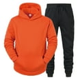 thumbnail image 2 of Men's Suits Product Classification Men's Suits | Product Title Color Coordinated Two-Piece Hooded Pocket Lace-Up Pullover Sweater and Pants Set for Modern, 2 of 3