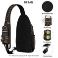 thumbnail image 3 of Sling Backpack,Jack Lantern Faces Halloween Pattern Crossbody Bag with Water Bottle Holder,Waterproof Sling Bag for Men/Women with Chest Phone Holder for Hiking,Travel, 3 of 6
