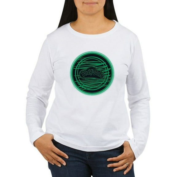CafePress - Play Doh Logo Green Long Sleeve T Shirt - Women's Long Sleeve Graphic Casual T-Shirt