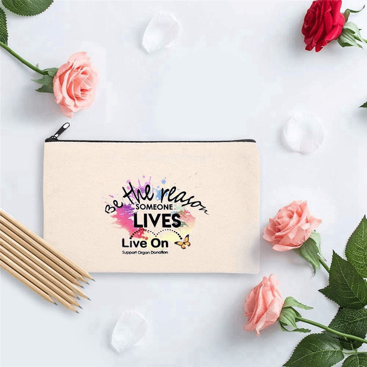 40 Pcs Blank DIY Craft Bag Canvas Pen Case Blank Makeup Bags - Canvas Pencil Bag Cotton Canvas Cosmetic Bag Travel Bag